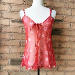 LaSenza red heart print sheer camisole lingerie